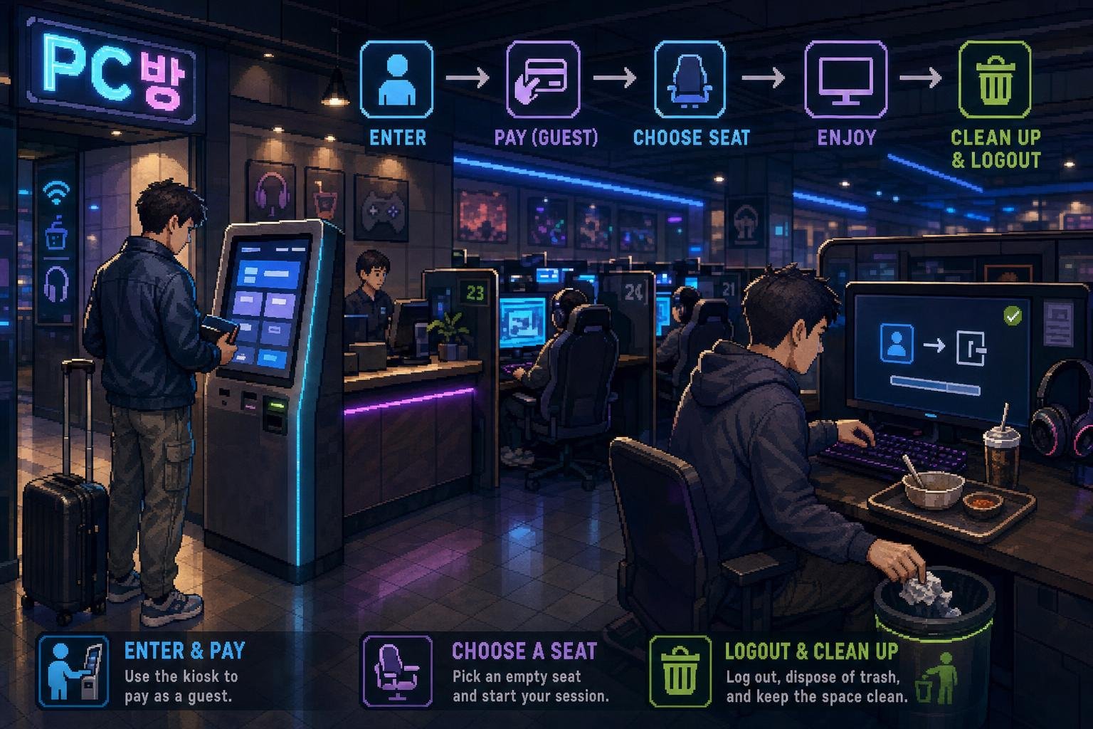 How to Use a PC Bang in Korea as a Foreigner: Entry, Payment, and Etiquette